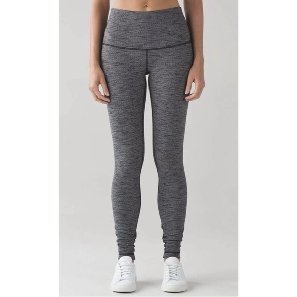 lululemon athletica Pants - Lululemon Wunder Under Pant Hi-Rise 31" Luon Variegated Knit Heathered Black 4